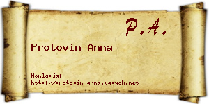 Protovin Anna névjegykártya